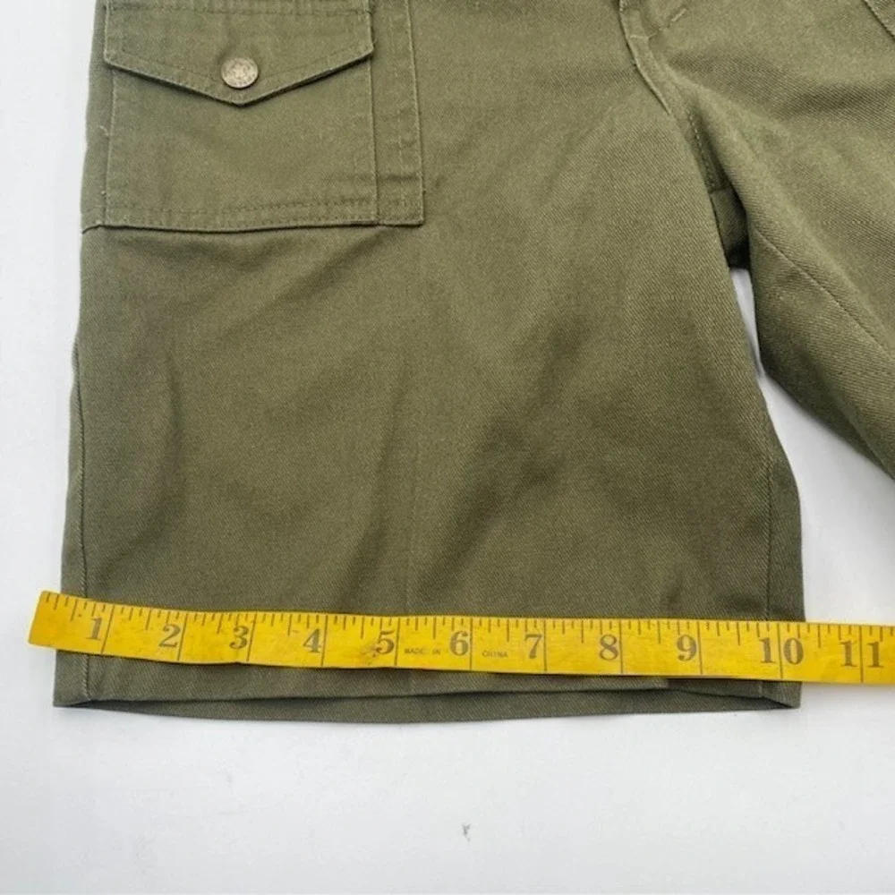 BOY SCOUTS BSA Official Uniform Cargo Shorts Youth 14 Green Elastic Waist cotton